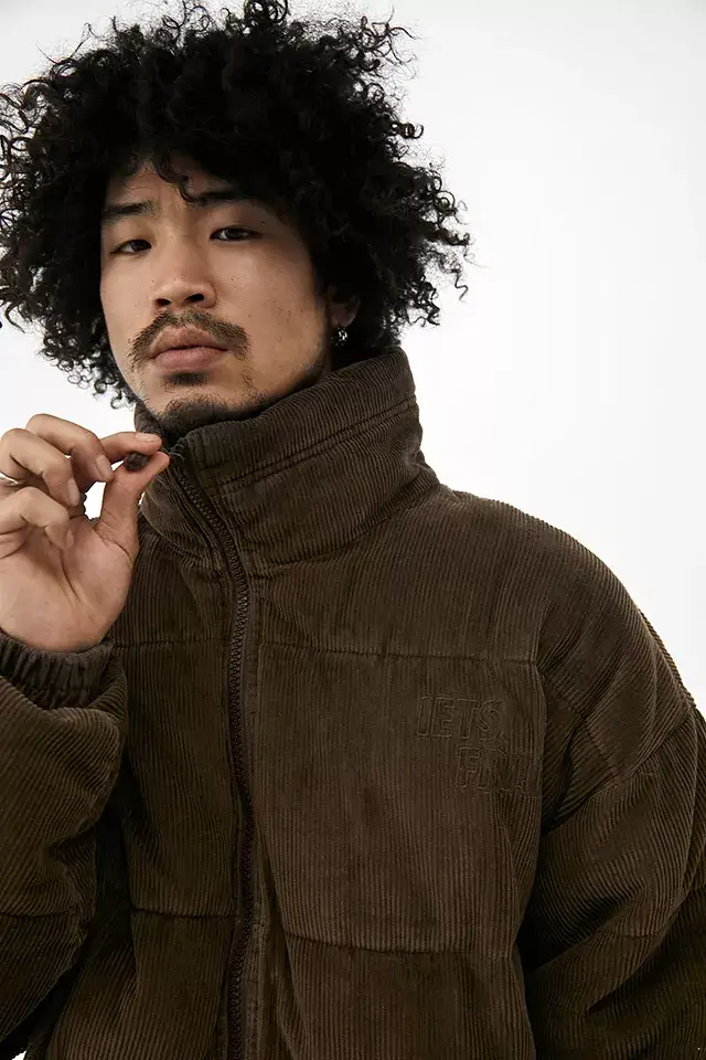 Iets Frans Brown Corduroy Puffer Jacket Iets Frans Brown Corduroy Puffer Jacket